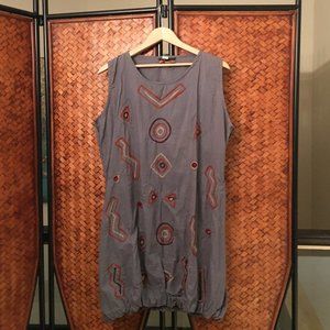 Leopards and Roses 100% Cotton Embroidered Bubble Dress XXL
